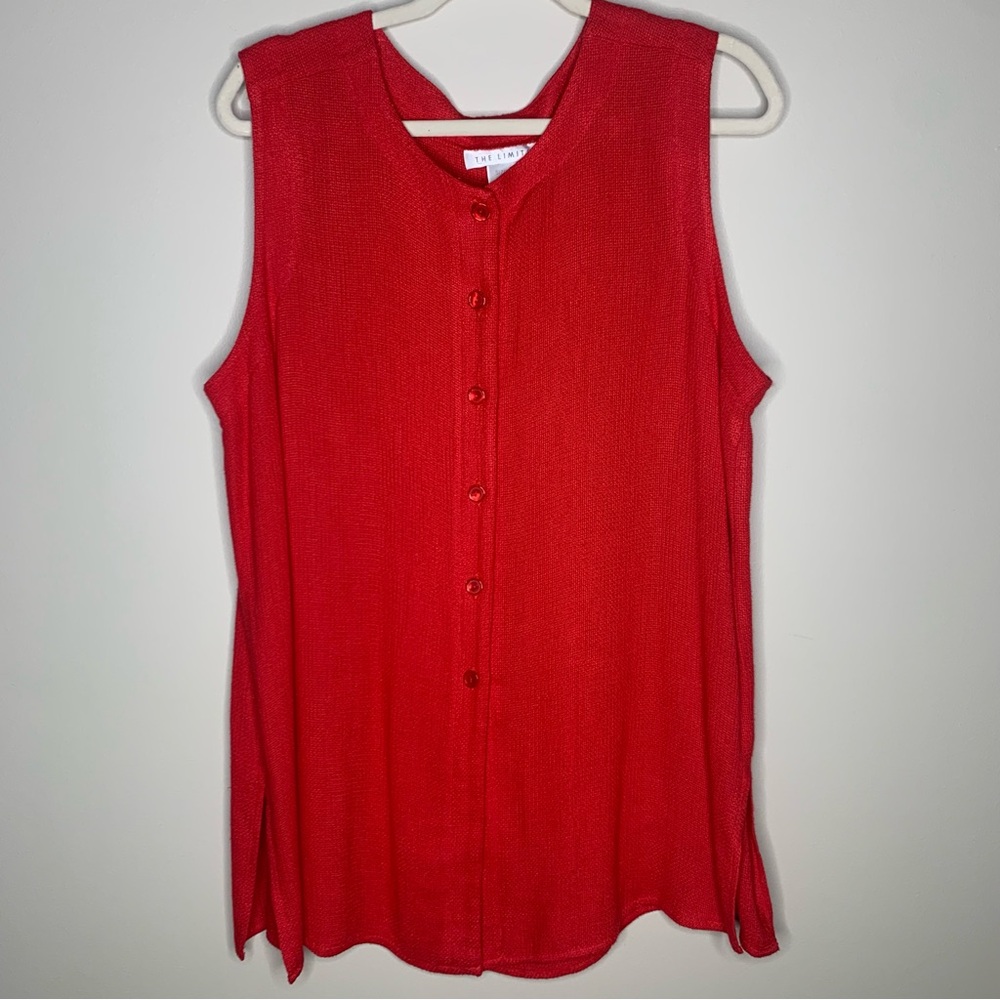 The LIMITED- Red sweater vest / sleeveless button up cardigan